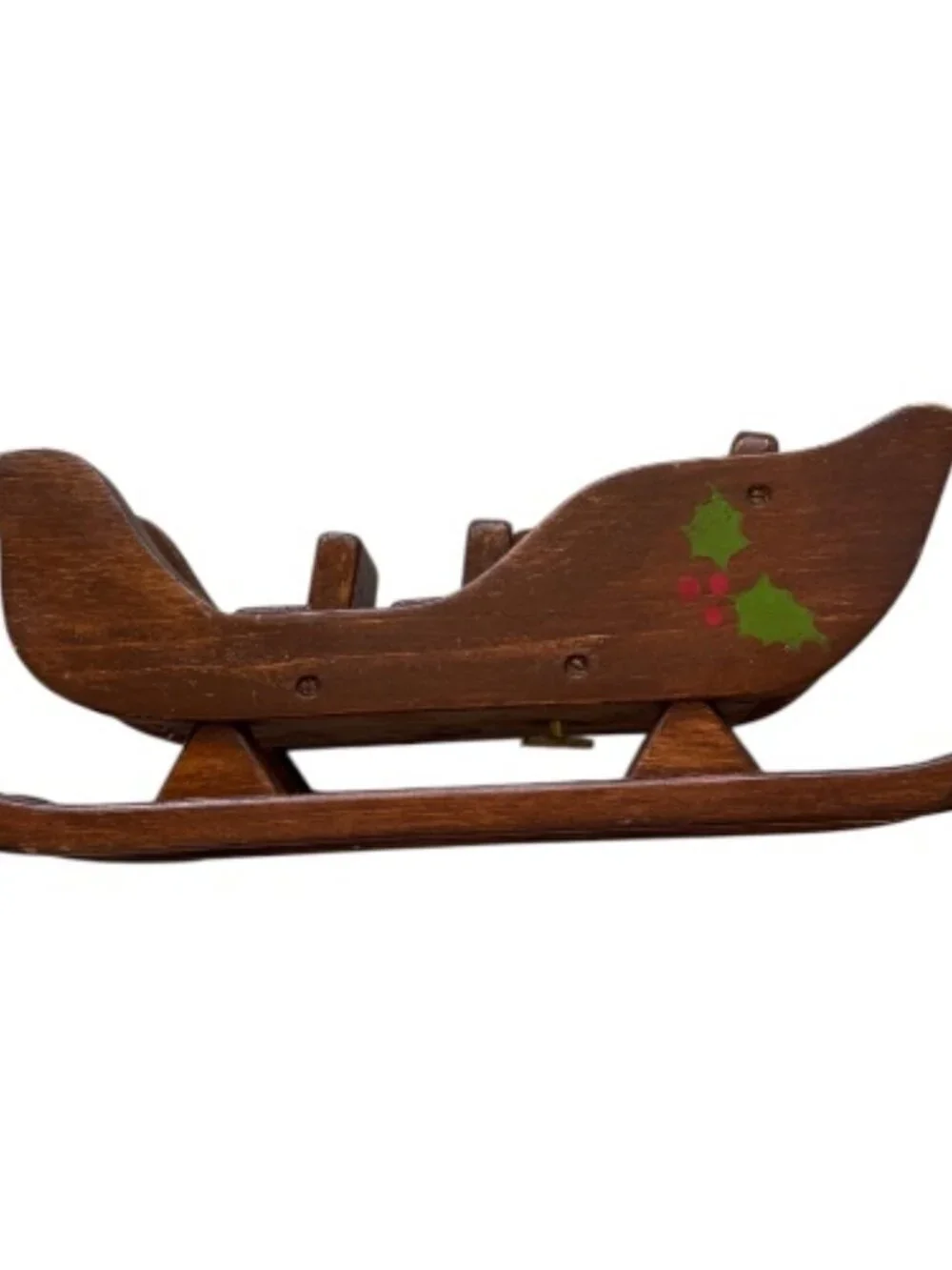 Vintage LR Vance Wood Sled Only Music Box Winter Wonderland